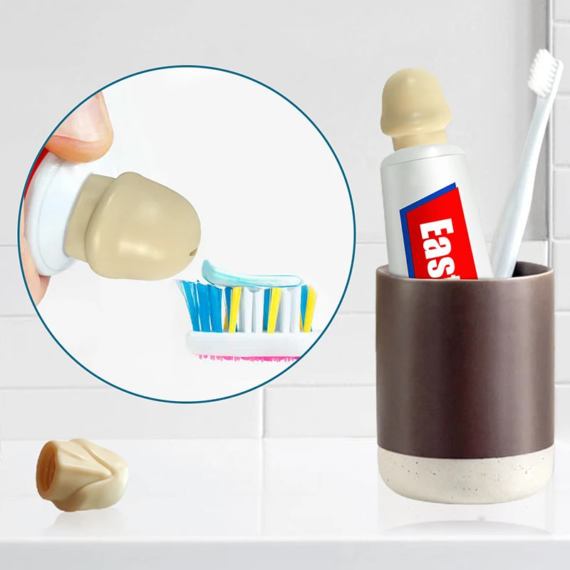 1Pc Smagus antgalis dantų pastai 3D dangtelis dantų pastos dozatoriaus dangteliui Creative Toothpaste Head Plastikinis dangtelis vonios kambario aksesuarai Nuotrauka 1