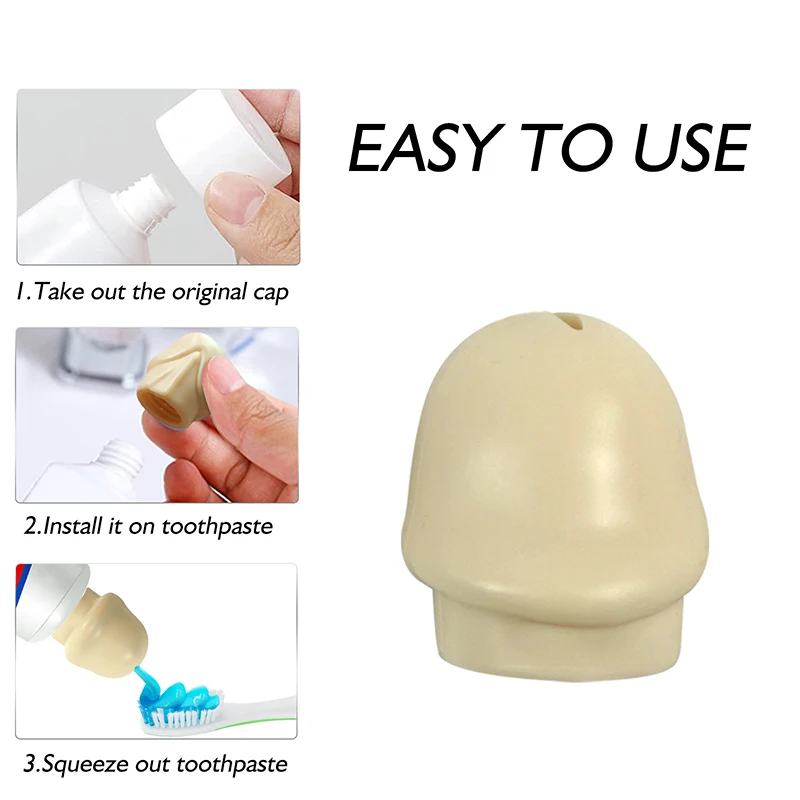 1Pc Smagus antgalis dantų pastai 3D dangtelis dantų pastos dozatoriaus dangteliui Creative Toothpaste Head Plastikinis dangtelis vonios kambario aksesuarai Nuotrauka 3