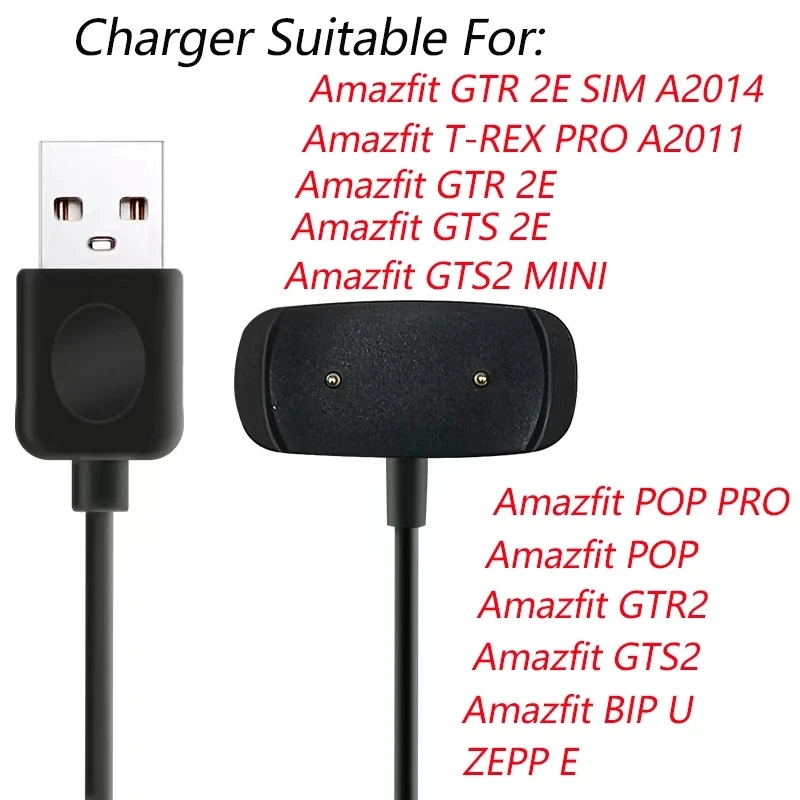 30pcs Kabelis Amazfit GTR 2E SIM / T-REX PRO / GTR 2E / GTS 2E / GTS2 MINI / GTR2 / BIP U išmanusis laikrodis Doko įkroviklio adapteris USB Nuotrauka 0