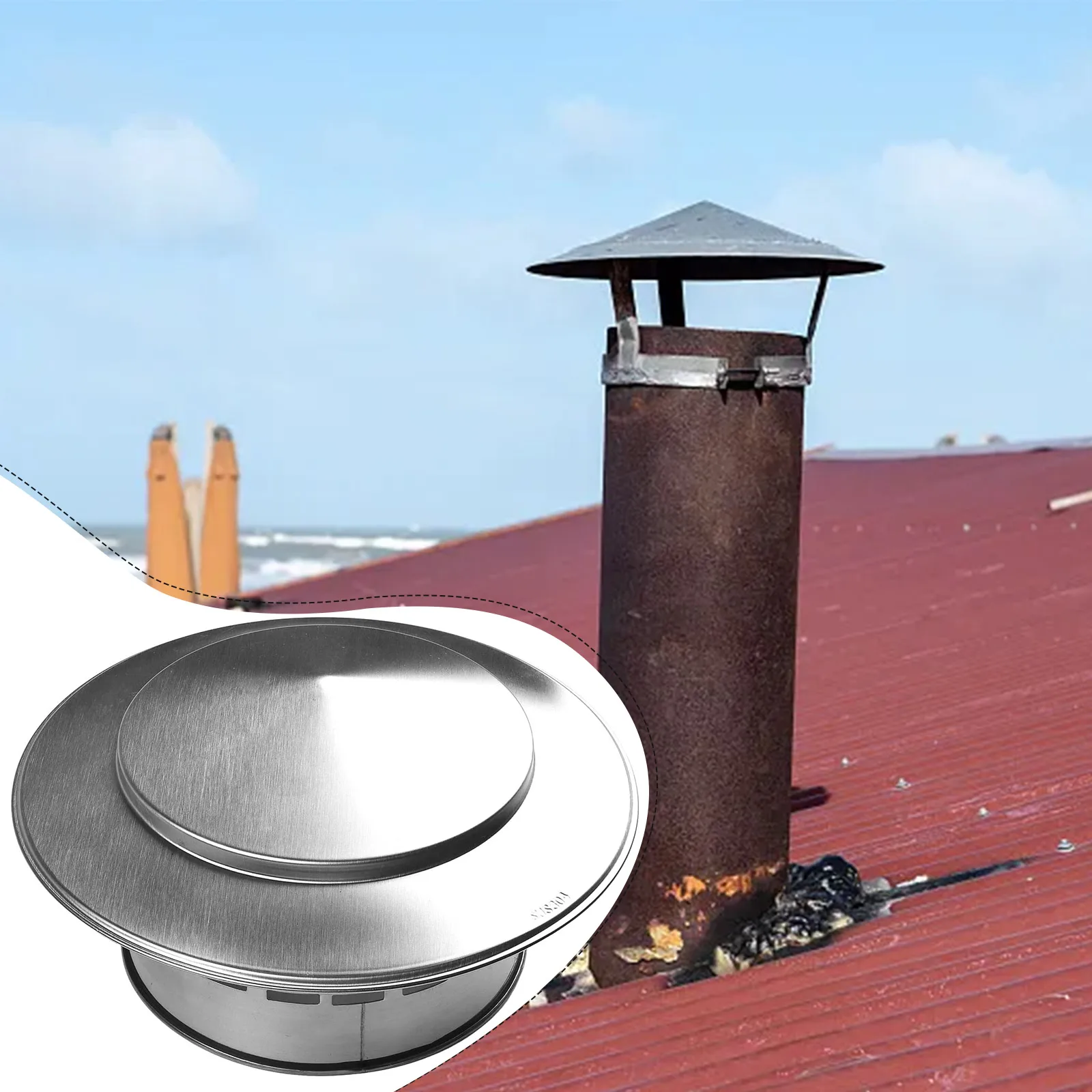 Oro ištraukimo gaubtai Dūmtraukio dangtelio kaminai ir išmetimo gaubtas ventiliacijos kanalams Išleidimo stogo vamzdis Aukštos kokybės Nuotrauka 5