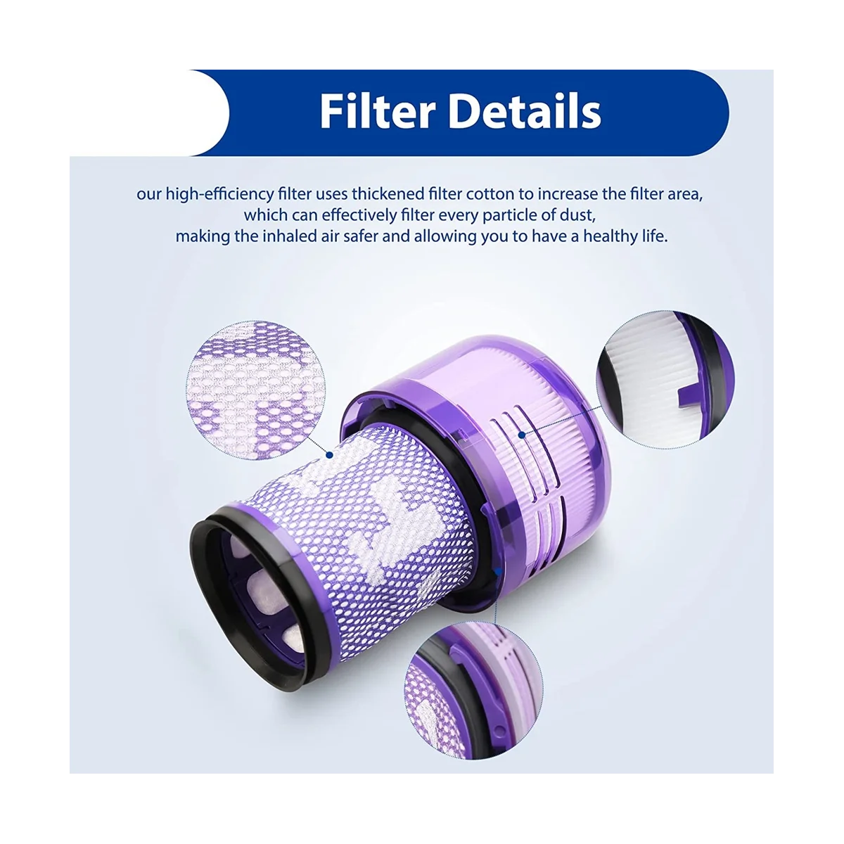 4 Pack V12 filtrų keitimas V12 ploniems vakuumams ir V12 aptikti plonus vakuumus, dalies Nr.971517-01 Nuotrauka 4