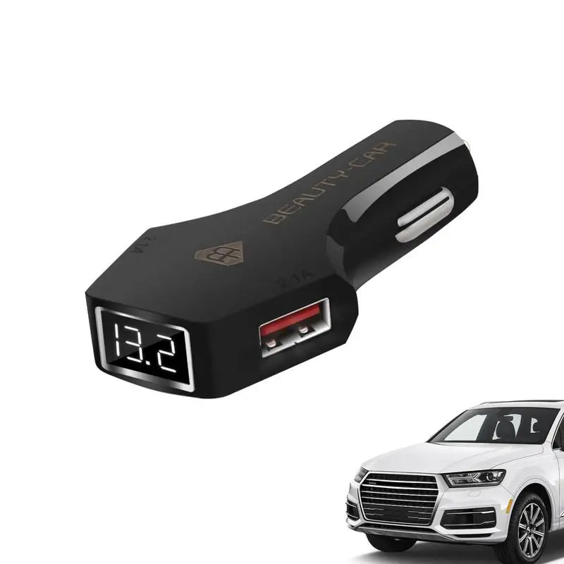 USB automobilinis įkroviklis 4200mA Dvigubi prievadai USB įkroviklis Patogus mažas automobilio USB lizdas Didelės galios automobilinio įkroviklio adapteris Skaitmeninis ekranas Automobilis Nuotrauka 0