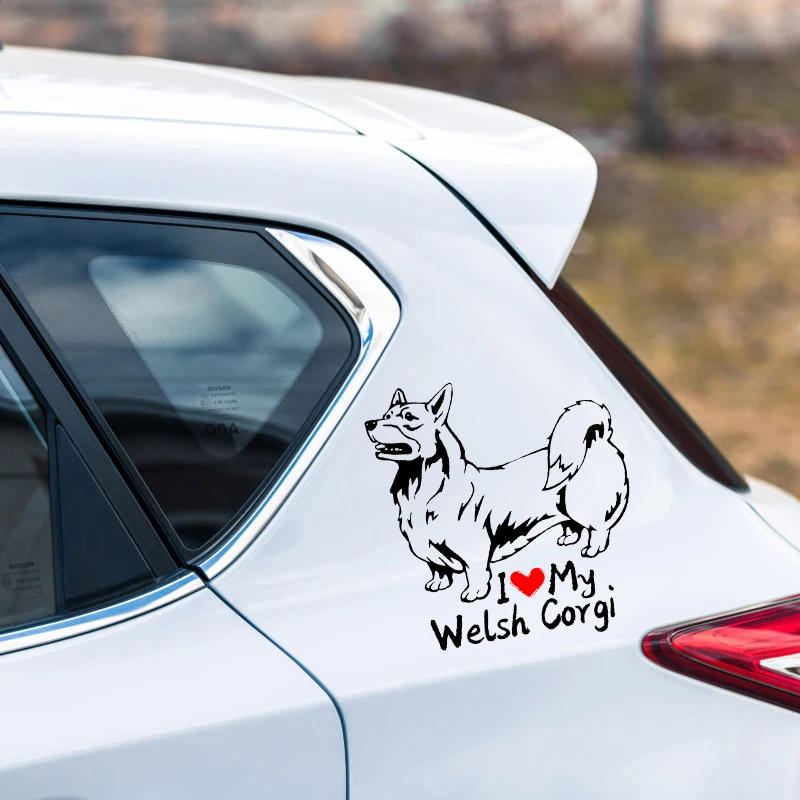 S61264 # Welsh Corgi, Pembroke Dog Juodas skaidrus automobilio lipdukas Vinilo lipdukas Vandeniui atsparūs dekorai motociklų buferio nešiojamam kompiuteriui Nuotrauka 2