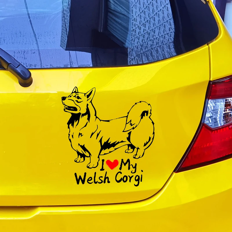 S61264 # Welsh Corgi, Pembroke Dog Juodas skaidrus automobilio lipdukas Vinilo lipdukas Vandeniui atsparūs dekorai motociklų buferio nešiojamam kompiuteriui Nuotrauka 3