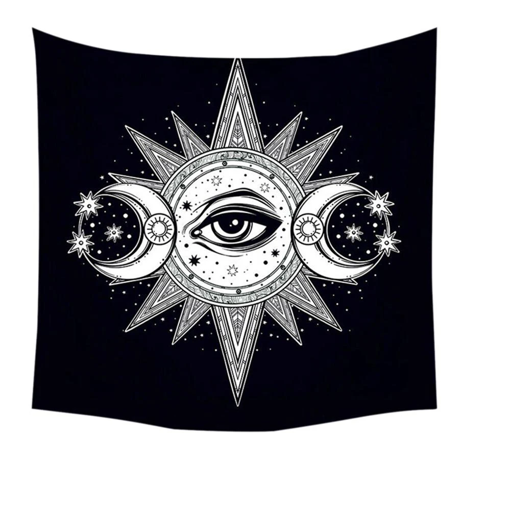 Indija Mandala Gobelenas Siena Kabanti saulė Mėnulio žvaigždė Pikniko antklodė Namų dekoravimo aksesuarai Joga Miegantis Gobelenas Meno kilimas Nuotrauka 2