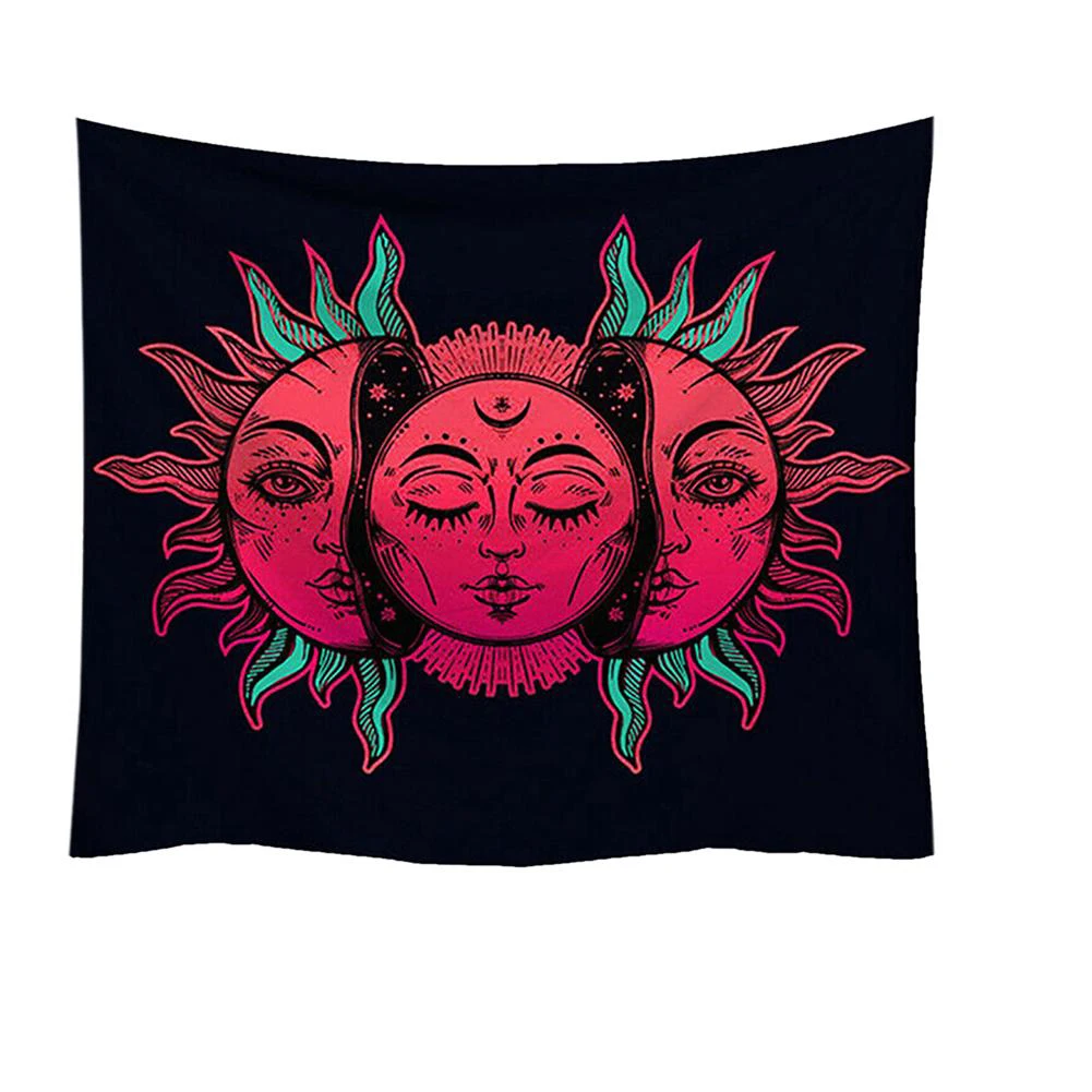 Indija Mandala Gobelenas Siena Kabanti saulė Mėnulio žvaigždė Pikniko antklodė Namų dekoravimo aksesuarai Joga Miegantis Gobelenas Meno kilimas Nuotrauka 4