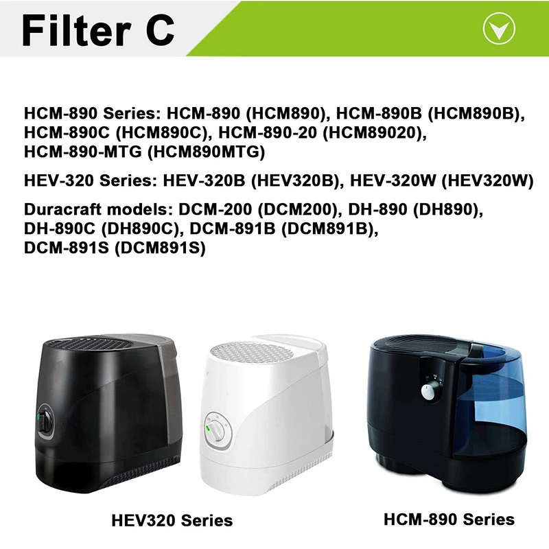 8 Pack drėkintuvas Wicking filtrai Honeywell HC-888, HC-888N, filtras C, sukurti taip, kad tiktų Honeywell HCM-890 HEV-320 Nuotrauka 5