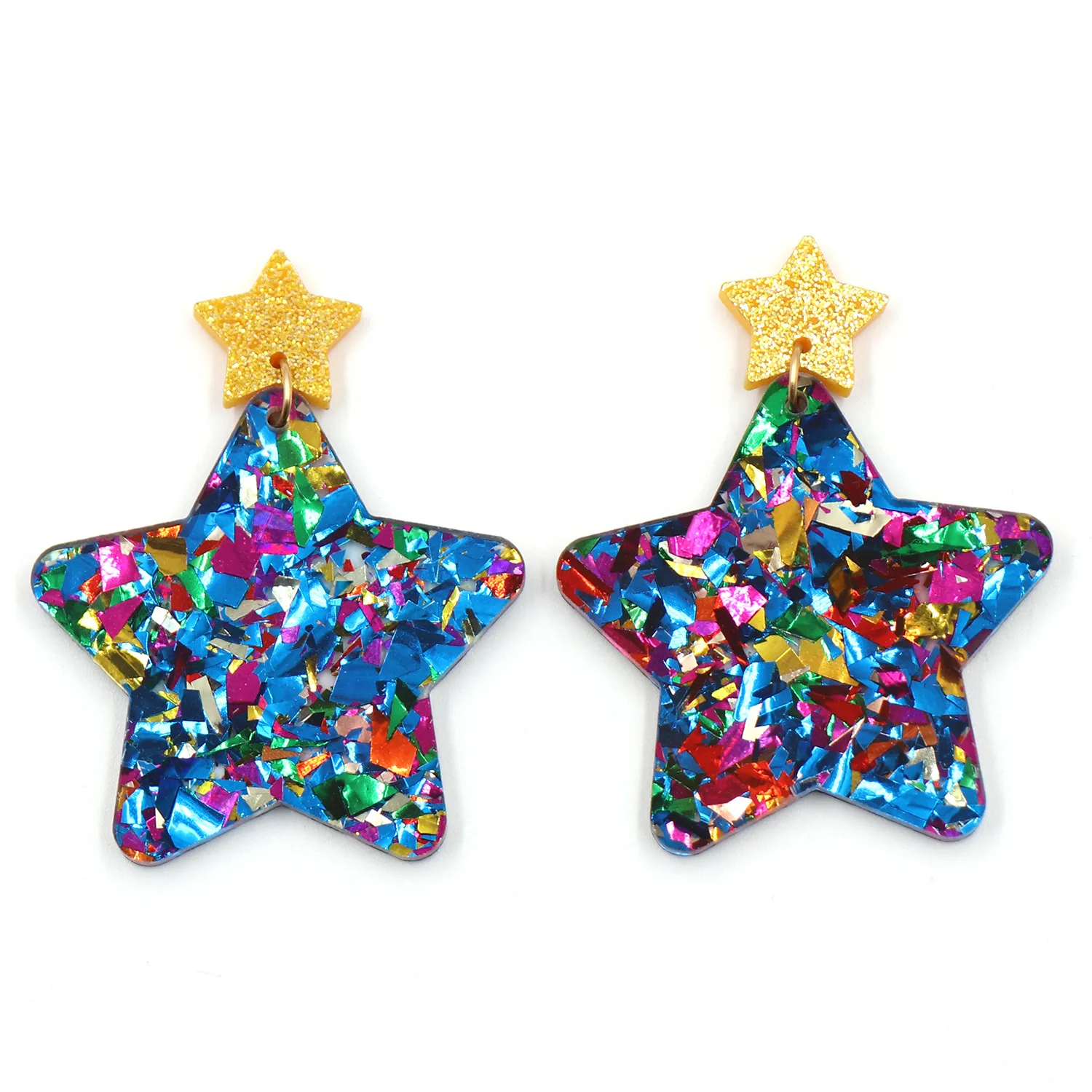Nauji penkiakampiai žvaigždiniai auskarai Kalėdų kolekcija Auskarai Akriliniai auskarai Moteriški papuošalai Nuotrauka 4