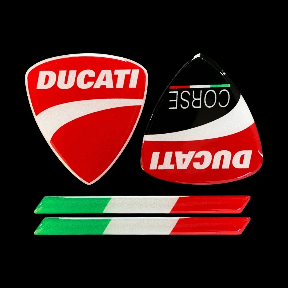 3D derva atspindintis logotipas Šalmas Motociklas Motokrosas Motociklas Decals Italijos vėliavos lipdukai Ducati CORSE Nuotrauka 1