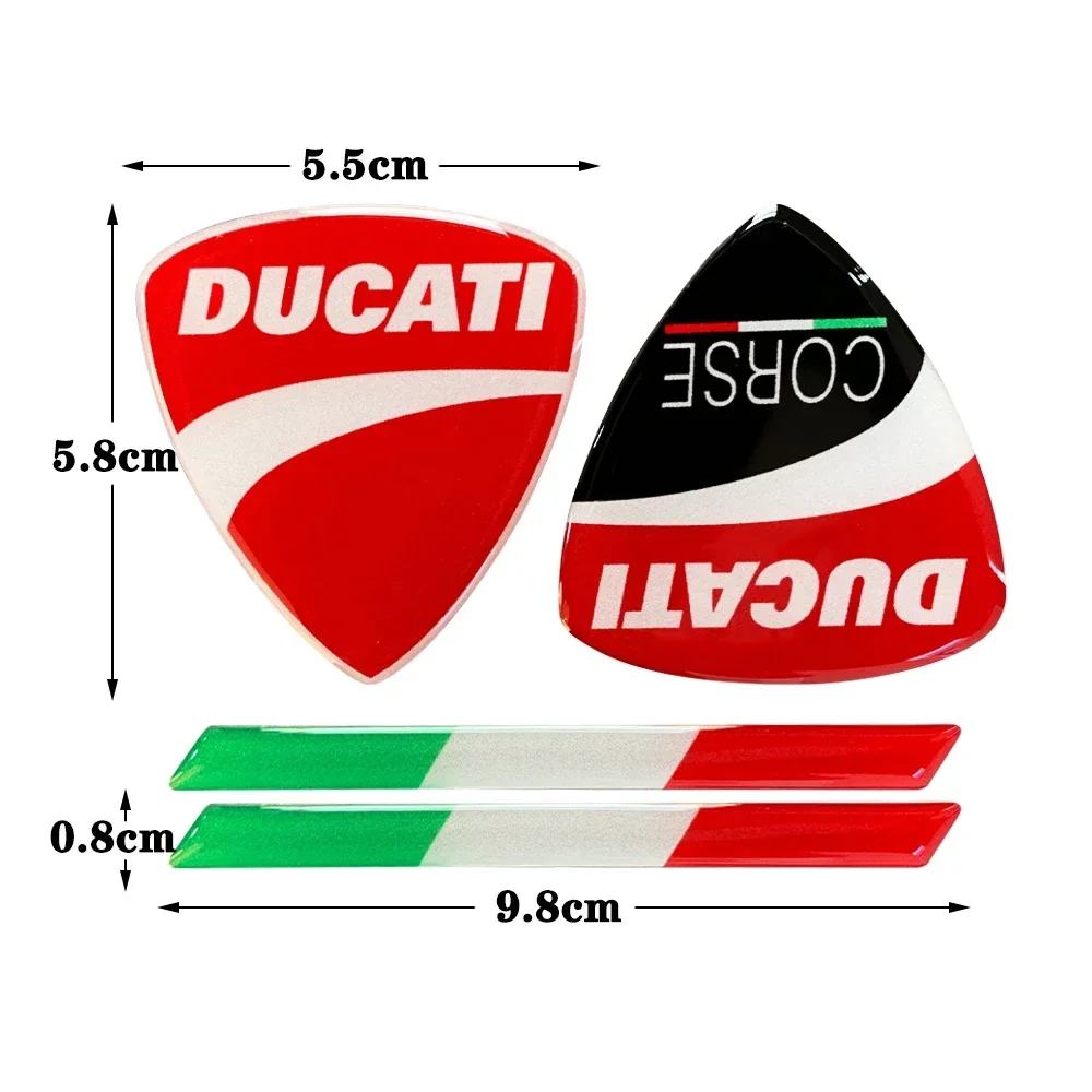 3D derva atspindintis logotipas Šalmas Motociklas Motokrosas Motociklas Decals Italijos vėliavos lipdukai Ducati CORSE Nuotrauka 2