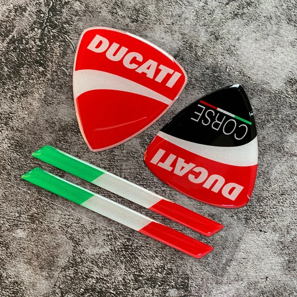 3D derva atspindintis logotipas Šalmas Motociklas Motokrosas Motociklas Decals Italijos vėliavos lipdukai Ducati CORSE Nuotrauka 4
