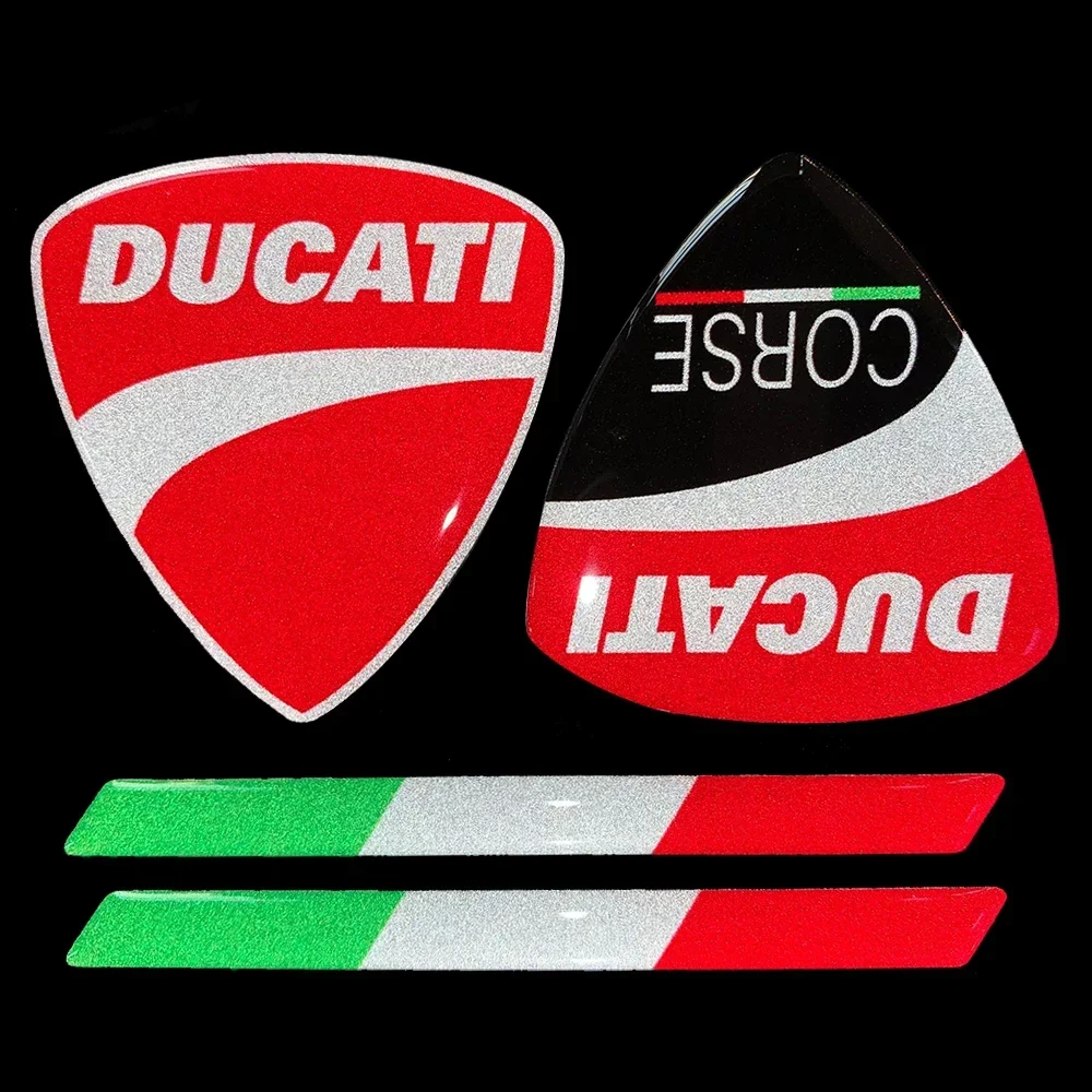 3D derva atspindintis logotipas Šalmas Motociklas Motokrosas Motociklas Decals Italijos vėliavos lipdukai Ducati CORSE Nuotrauka 5