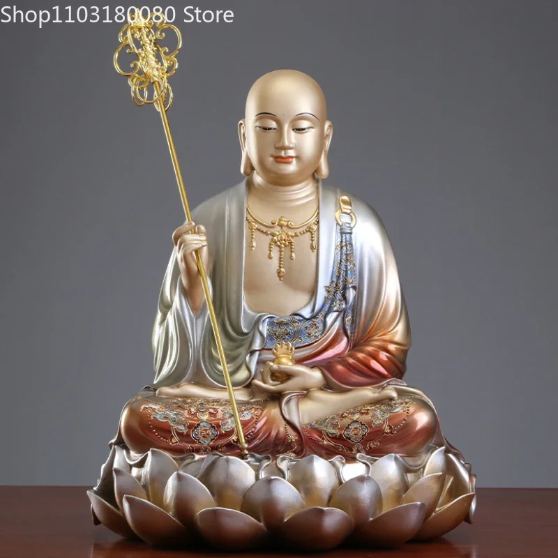 40cm 48cm Vario cloisonne emalis Ksitigarbha Budos statula Trys lobiai Buda Ksitigarbha Bodhisattva Dizang skulptūra Nuotrauka 0