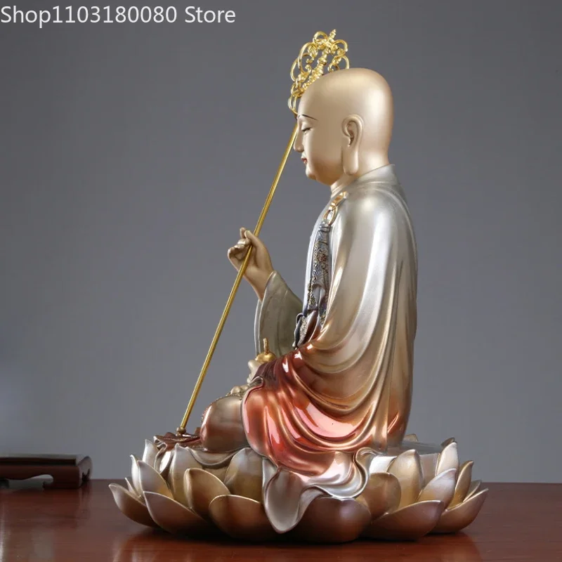 40cm 48cm Vario cloisonne emalis Ksitigarbha Budos statula Trys lobiai Buda Ksitigarbha Bodhisattva Dizang skulptūra Nuotrauka 4