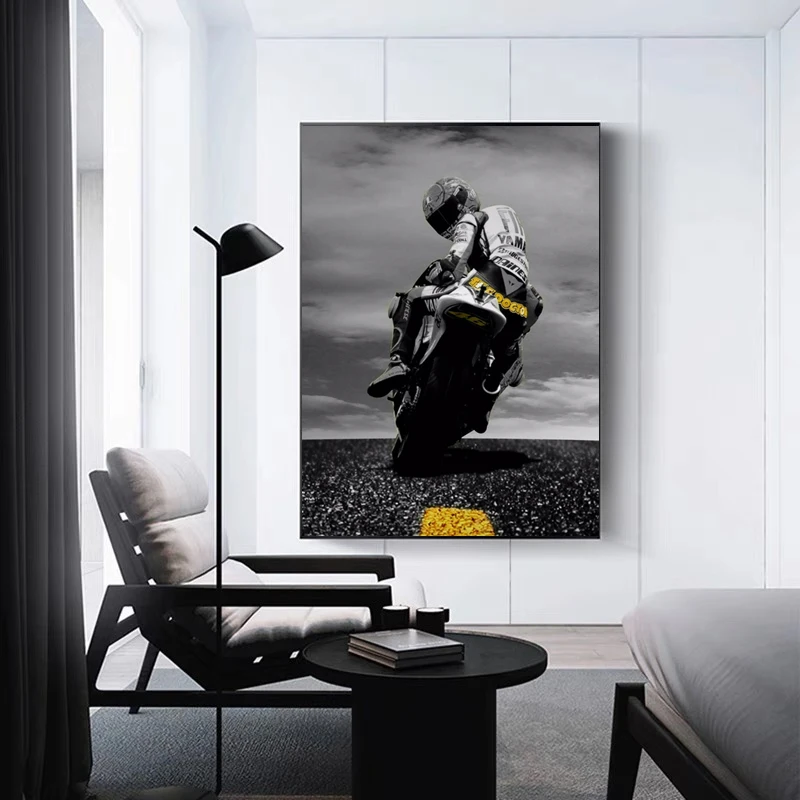 Modernus juodas auksas Marmuras Įkvepiančios citatos Lėktuvo motociklo plakatas Dekoratyviniai paveikslai Drobė Sienų menas Paveikslų kambario dekoras Nuotrauka 4