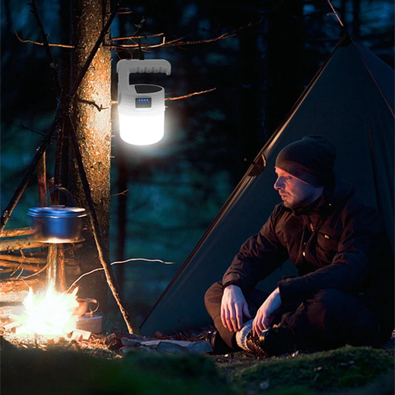 1 vnt saulės kempingo lemputė USB įkraunama lemputė lauko vandeniui atspari palapinės lempa nešiojami žibintai avariniai žibintai BBQ žygiams Nuotrauka 3