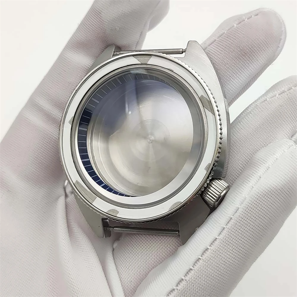 Keraminis rėmelis Juodai baltas skyriaus žiedo laikrodžio dėklas NH35, nerūdijančio plieno safyro stiklo dėklas NH35A NH36 judėjimui, 3.8 karūna Nuotrauka 1