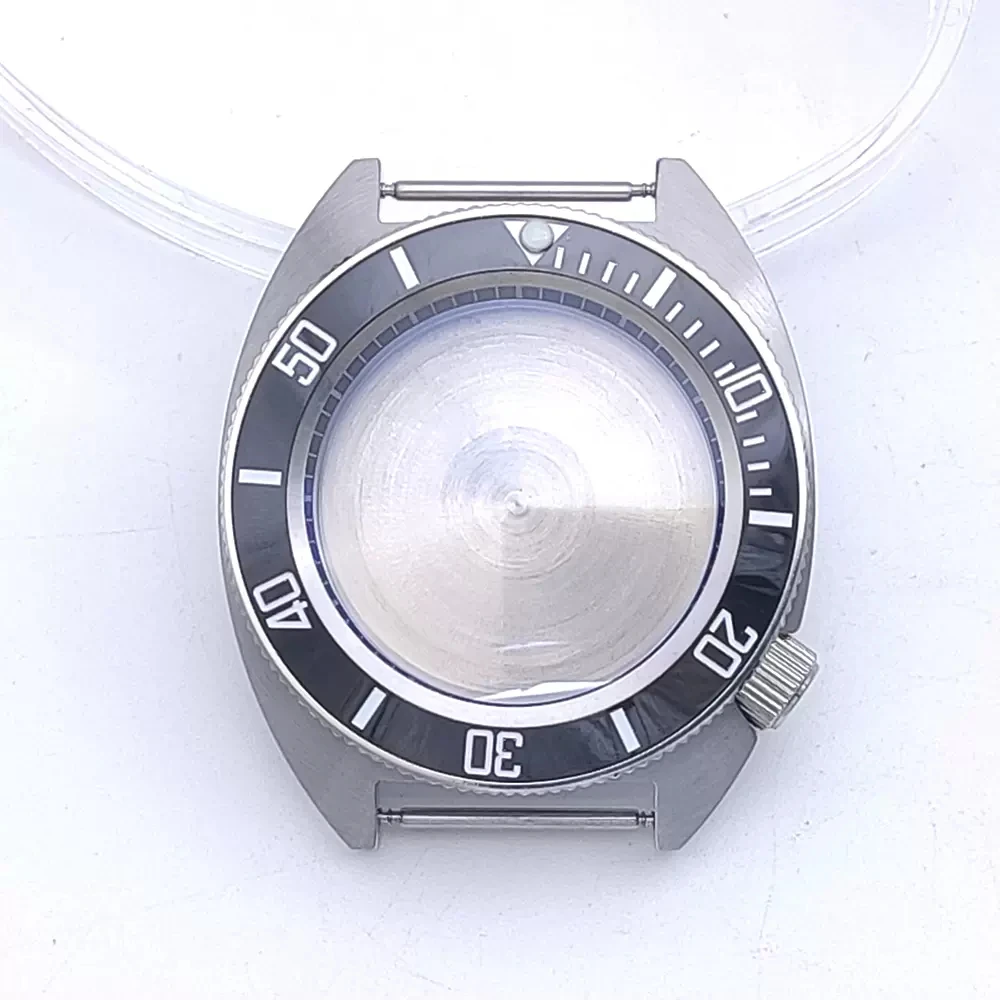 Keraminis rėmelis Juodai baltas skyriaus žiedo laikrodžio dėklas NH35, nerūdijančio plieno safyro stiklo dėklas NH35A NH36 judėjimui, 3.8 karūna Nuotrauka 3