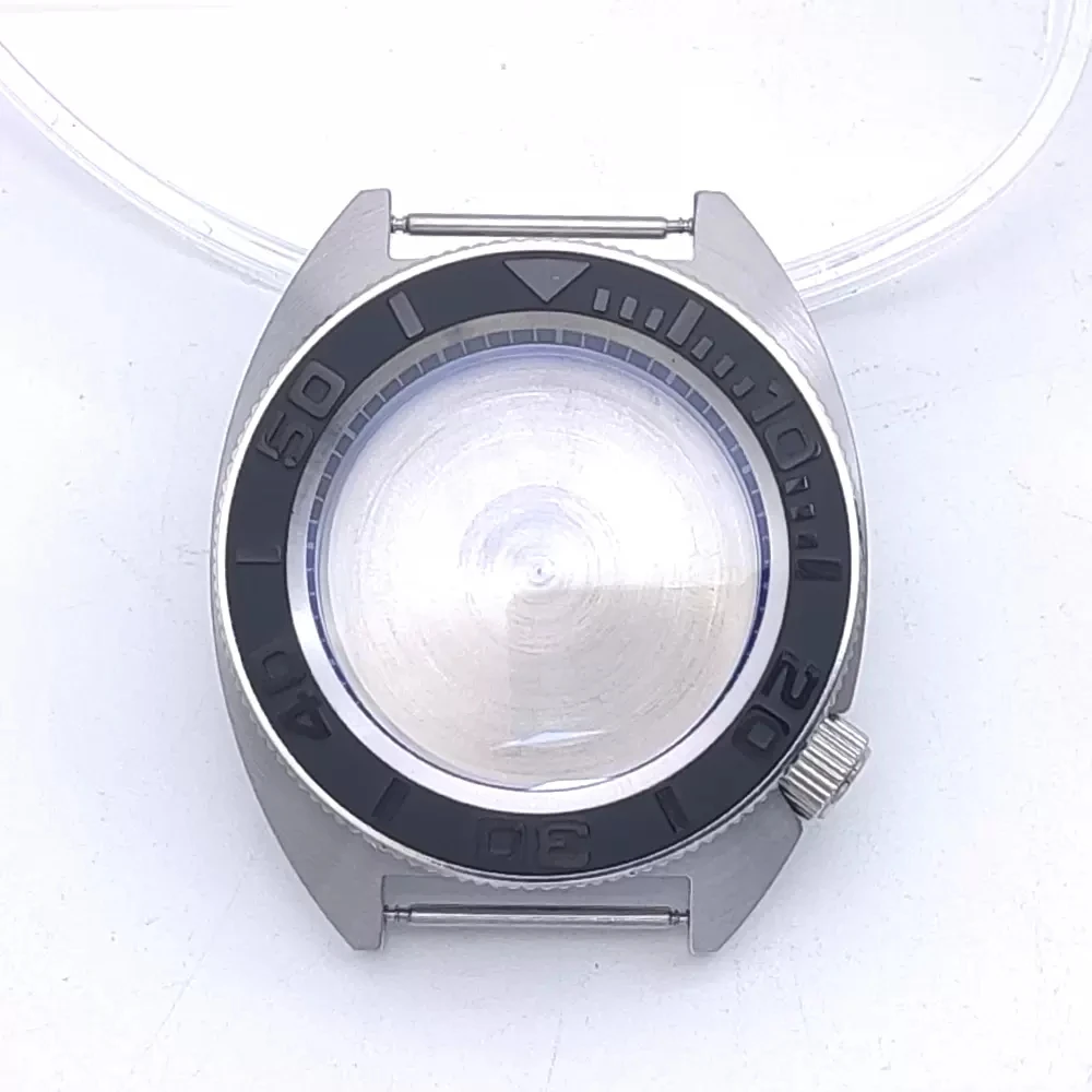 Keraminis rėmelis Juodai baltas skyriaus žiedo laikrodžio dėklas NH35, nerūdijančio plieno safyro stiklo dėklas NH35A NH36 judėjimui, 3.8 karūna Nuotrauka 5