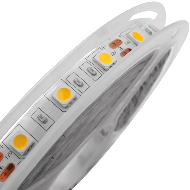 20vnt 5M 300 šiltai balta LED 5050 SMD lanksti šviesos lempos juostelė 12V DC Home Club Nuotrauka 1