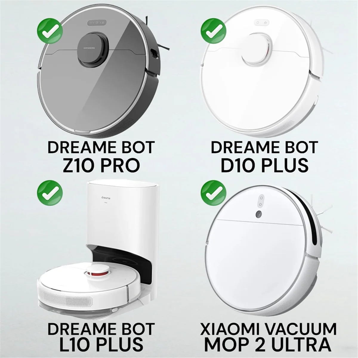 Keičiamos plaunamos mikropluošto šluostės, skirtos Dreame BOT Z210 Pro, D10 Plus, L10 Plus, robotiniam dulkių siurbliui Nuotrauka 3