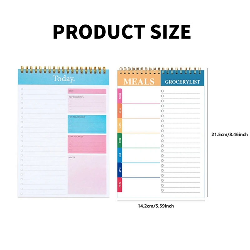 2 Piece Do List Notepad Planner Notebook Kaip parodyta popierinė savaitės planavimo priemonė Daily Task Pad Produktyvumo užrašų organizatorius Nuotrauka 5