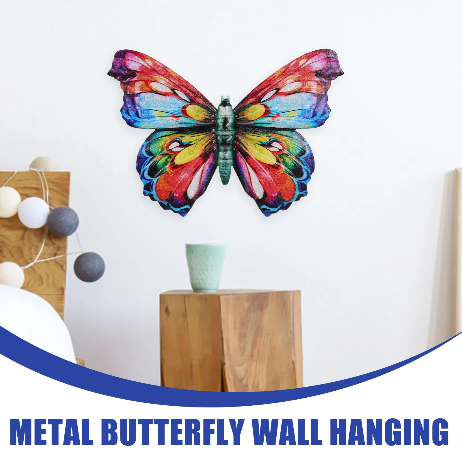 Drugelio formos sieninis pakabukas metalinis 3D drugelio sienos pakabinamas ornamentas Terasos balkono dekoras Nuotrauka 1