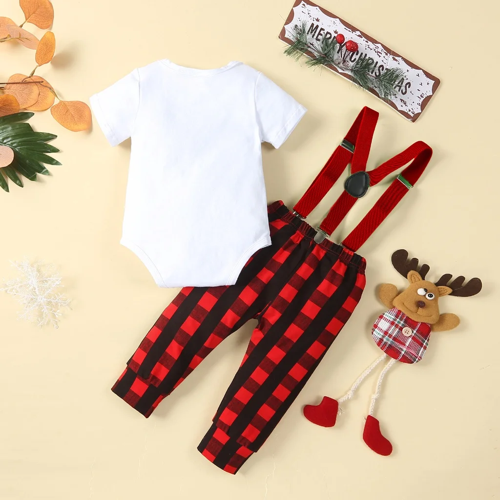 Baby Onesie Christmas Romper Santa Baby Boys Girls Kūdikių drabužių komplektas 0-24M Kalėdų senelio kostiumas Mažylio drabužiai kūdikiui berniukui Nuotrauka 3