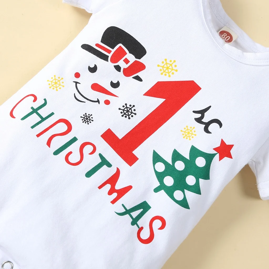 Baby Onesie Christmas Romper Santa Baby Boys Girls Kūdikių drabužių komplektas 0-24M Kalėdų senelio kostiumas Mažylio drabužiai kūdikiui berniukui Nuotrauka 4