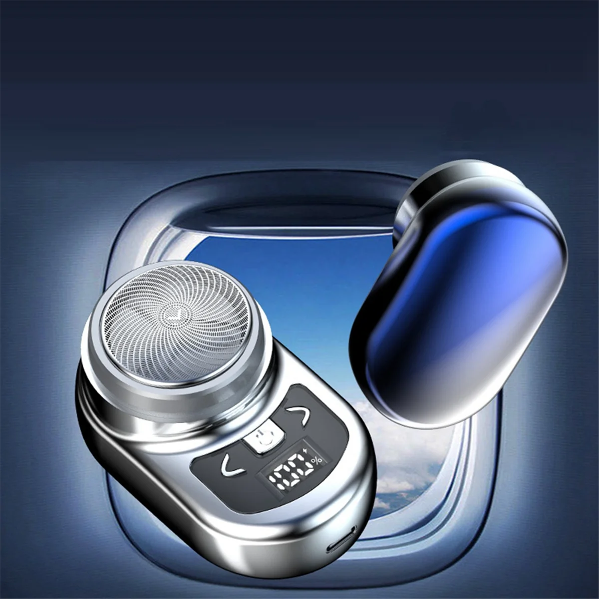 Nešiojamas elektrinis skustuvas Kišeninis skutimasis vyrams Mini barzdos skustuvas LCD galingas ekranas Įkraunamas Kelionės namo skustuvas-B Nuotrauka 4