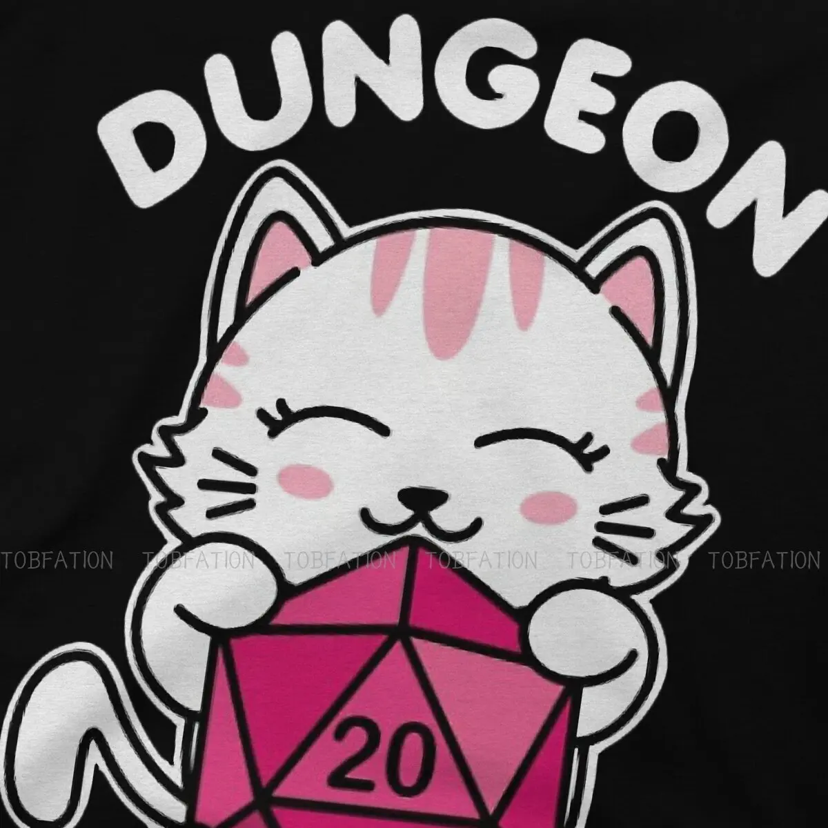 Pinkys Cat Round Collar TShirt DnD Žaidimo audinys Originalūs marškinėliai Vyriški drabužiai Individualumas Didelis išpardavimas Nuotrauka 3
