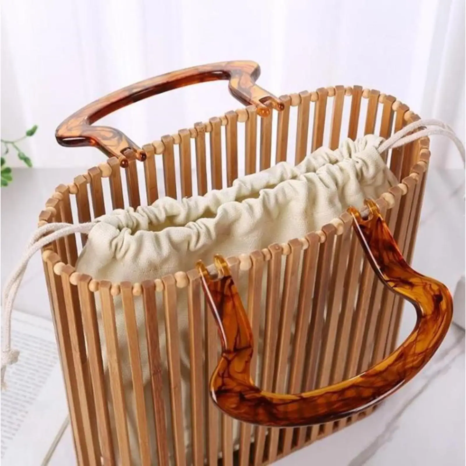 Fashion Bamboo Bag Handmade Bag Evening Bag Clutch for Dating Women Nuotrauka 1