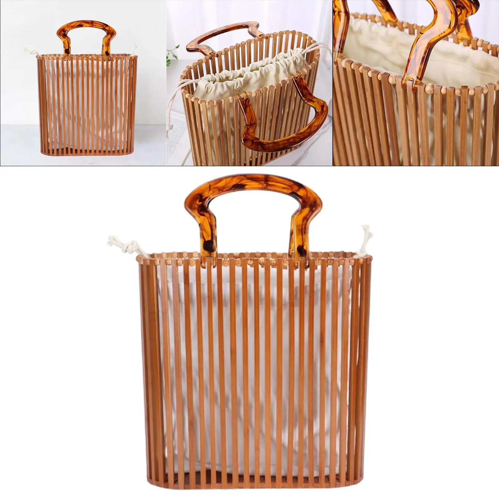 Fashion Bamboo Bag Handmade Bag Evening Bag Clutch for Dating Women Nuotrauka 4