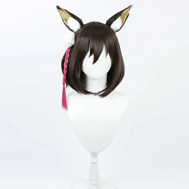Anime Blue Archive Kuda Izuna Wig Ears Girls Normal Cosplay Blonde Long Straight Ponytail Karščiui atsparūs plaukai Nuotrauka 2
