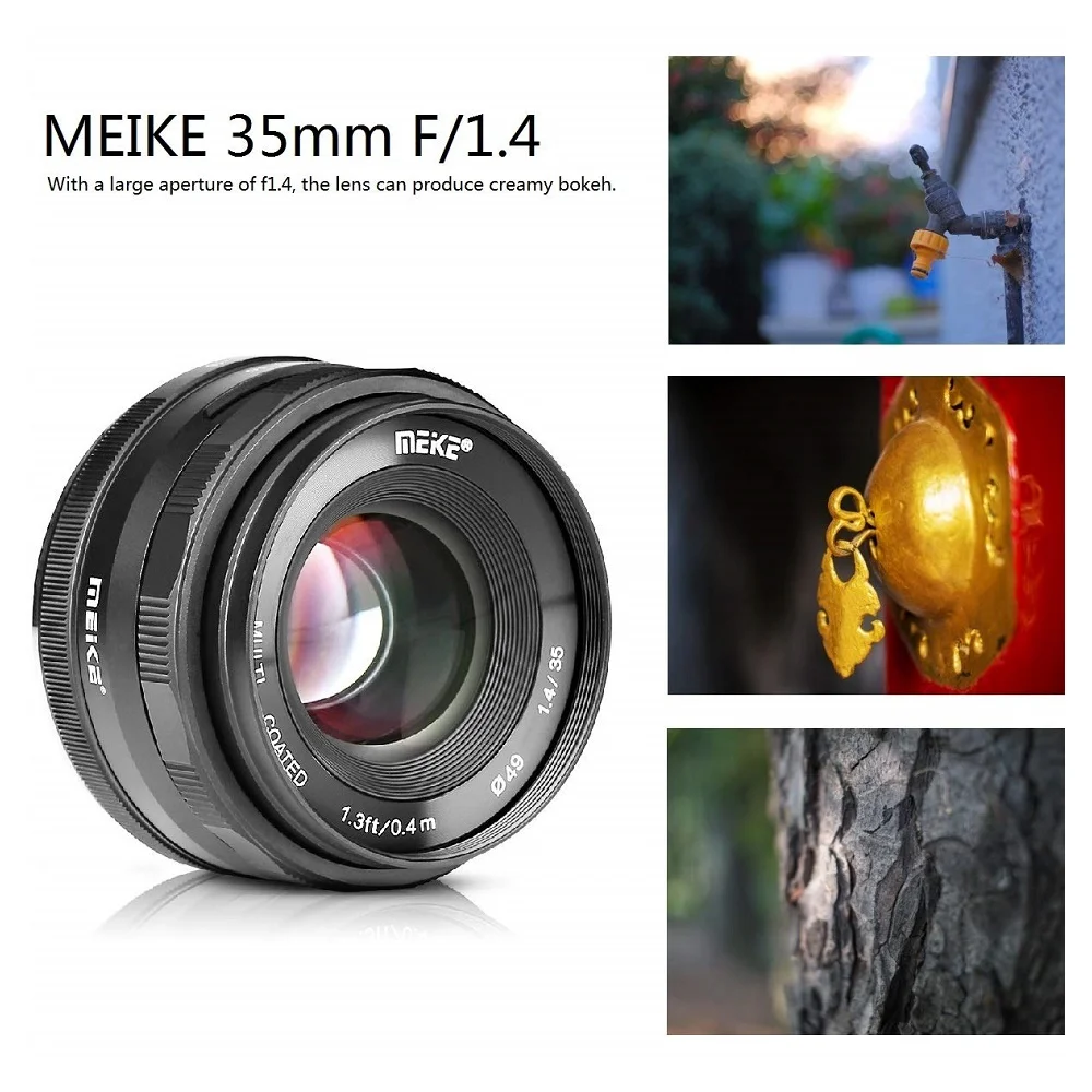 MEIKE 35mm F1.4 APS-C rankinio fokusavimo didelės diafragmos objektyvas Sony E laikiklis A7 A7II A7SII A7RII A6000 A6300 A6400 A6500 NEX-5 ZV-E10 Nuotrauka 1