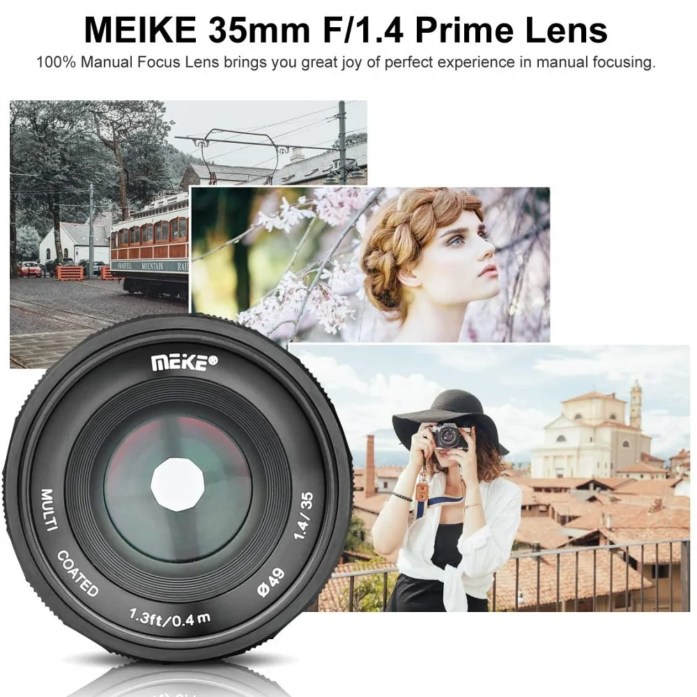 MEIKE 35mm F1.4 APS-C rankinio fokusavimo didelės diafragmos objektyvas Sony E laikiklis A7 A7II A7SII A7RII A6000 A6300 A6400 A6500 NEX-5 ZV-E10 Nuotrauka 3