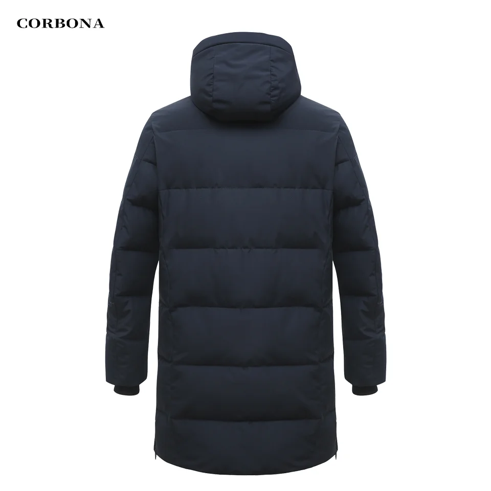 CORBONA 2023 NewArrival Winter Autumn Vyriškas paltas Ilgo stiliaus striukė Vyriški Navy mėlyni drabužiai Mada Casual High-End Cotton Parka Nuotrauka 1