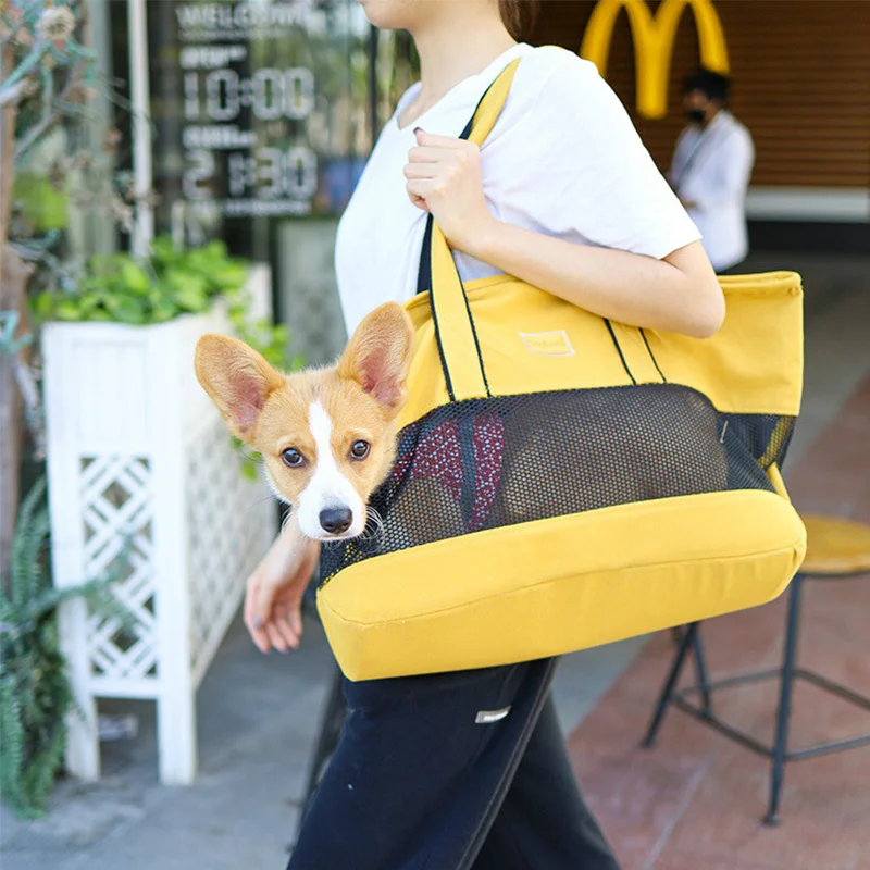 Pet Canvas Bag for Outcoming Use Patvarus katės, šuns ir šuniuko nešiojimo krepšys Kvėpuojantis nešiojamas naminių gyvūnėlių nešiojimo krepšys Nuotrauka 0