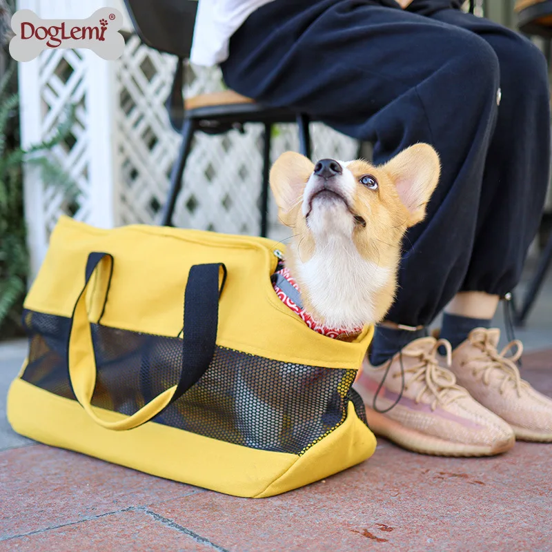 Pet Canvas Bag for Outcoming Use Patvarus katės, šuns ir šuniuko nešiojimo krepšys Kvėpuojantis nešiojamas naminių gyvūnėlių nešiojimo krepšys Nuotrauka 4