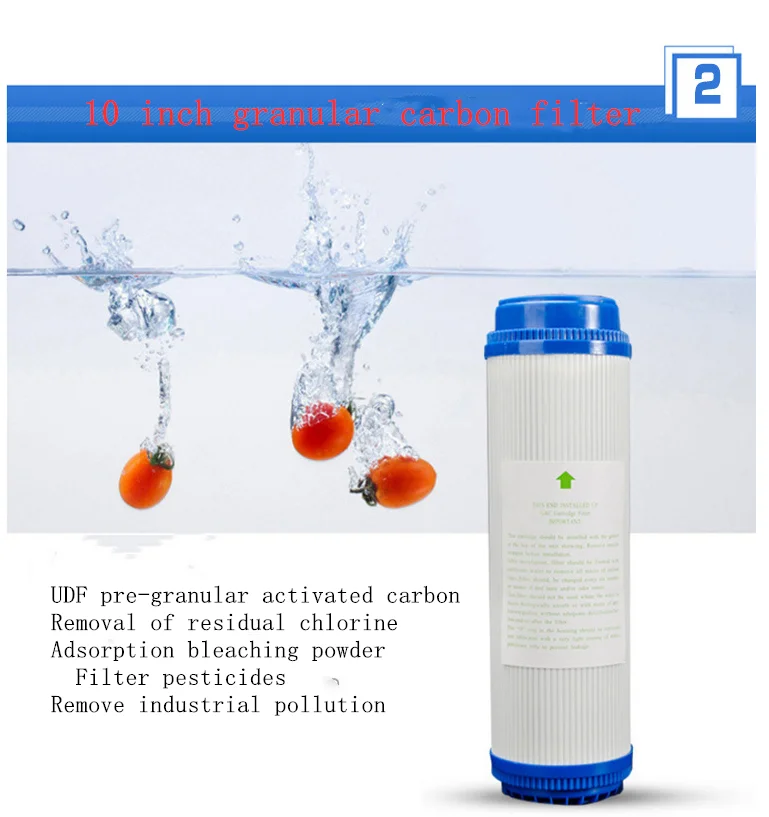 3 lygiai PP medvilnės filtras +10'' vandens valymo filtras UDF granuliuotas aktyvuotos anglies filtras + CTO suslėgtos anglies atvirkštinis osmosas Nuotrauka 2
