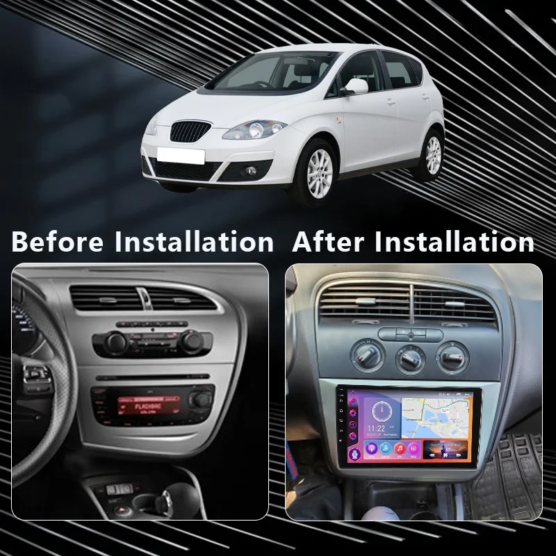 QSZN sėdynei Altea 5P 2004 - 2015 Toledo III 3 2004 - 2009 2K QLED Android 13 Automobilinis radijas Multimedijos vaizdo grotuvas GPS 4G CarPlay Nuotrauka 1