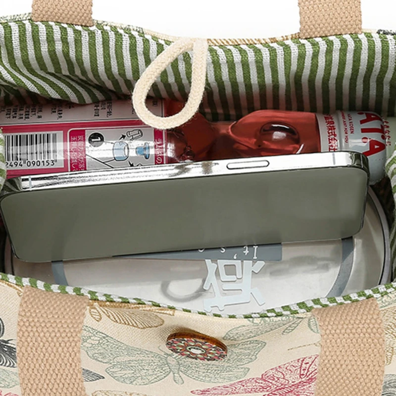 Priešpiečių dėžutės krepšys Didelės talpos darbas Maisto pristatymas Sandėliavimo konteineris Nešiojamas drobinis Pietų krepšys studentų kelionėms Pikniko maišelis Nuotrauka 4
