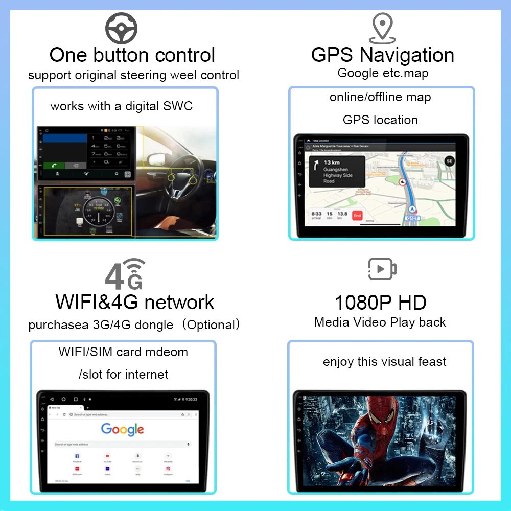 Fiat Fiorino Qubo 2008-2017 Automobilių radijas Android 13 skirtas Citroen Nemo 2008 - 2017 Peugeot Bipper 2008 - 2017 GPS navigacija Nuotrauka 2