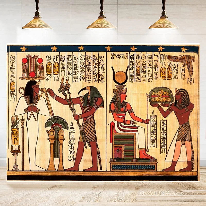 Senovės Egipto fotografija Fonas Faraonai Senovės genčių slinkties freska Tapyba Sienų fonas Egipto vakarėlio dekoro reklamjuostė Nuotrauka 0