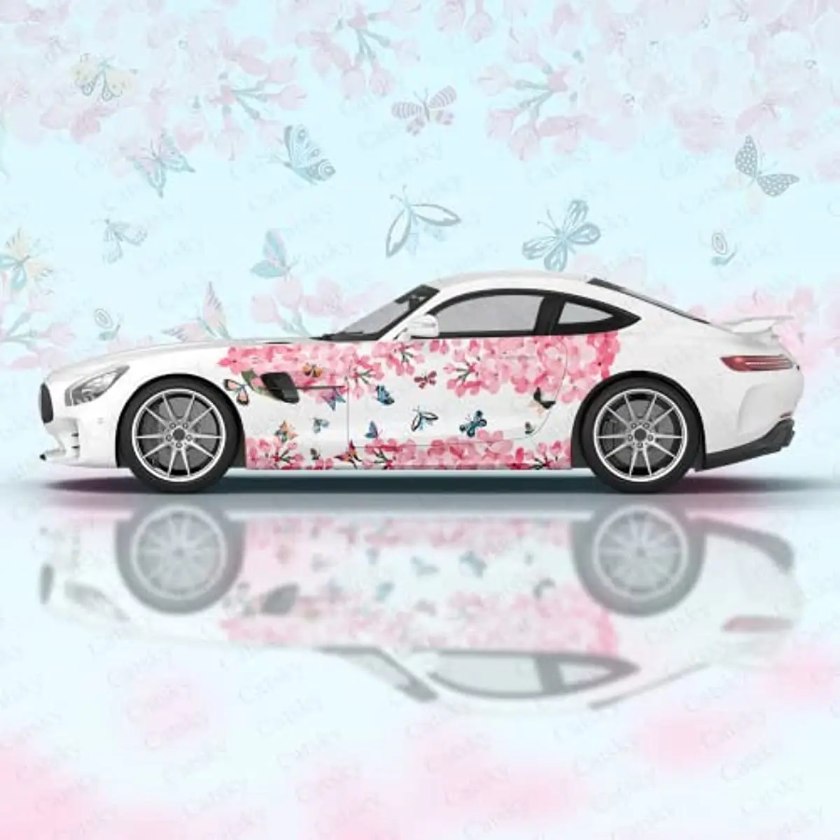 Gėlių ir drugelių automobilių lipdukai - aukščiausios kokybės vinilo dekoracijos transporto priemonėms, langams ir buferiams, pagerinkite savo vairavimą Nuotrauka 0