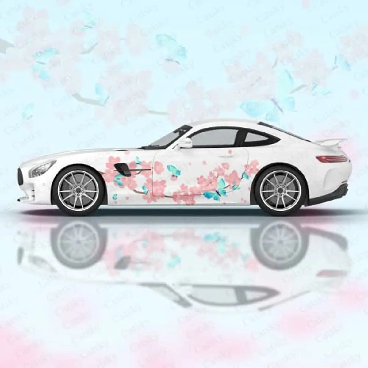 Gėlių ir drugelių automobilių lipdukai - aukščiausios kokybės vinilo dekoracijos transporto priemonėms, langams ir buferiams, pagerinkite savo vairavimą Nuotrauka 1