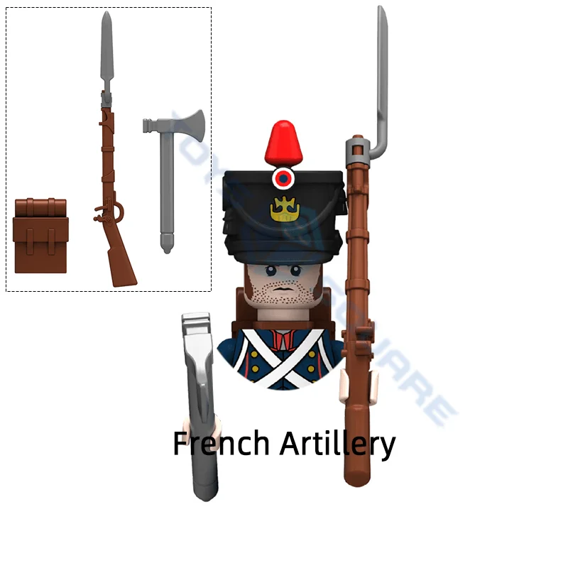 Viduramžių prancūzų artilerijos karininko modelio blokai MOC kaladėlių rinkinys Dovanų žaislai vaikams Nuotrauka 2