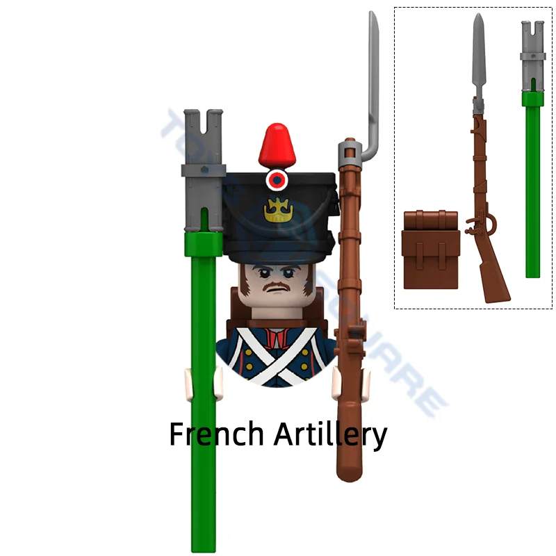 Viduramžių prancūzų artilerijos karininko modelio blokai MOC kaladėlių rinkinys Dovanų žaislai vaikams Nuotrauka 3