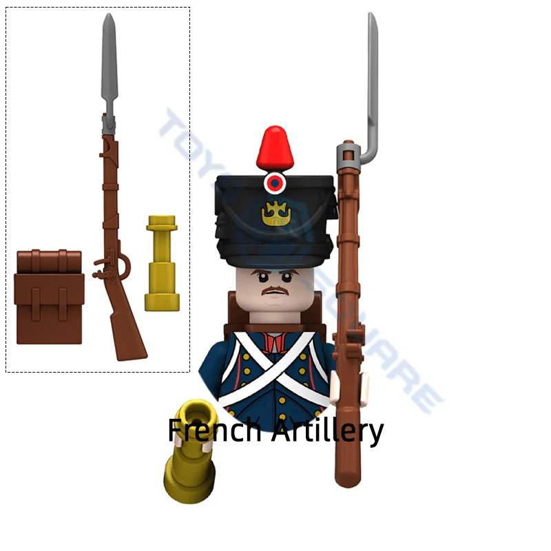 Viduramžių prancūzų artilerijos karininko modelio blokai MOC kaladėlių rinkinys Dovanų žaislai vaikams Nuotrauka 4