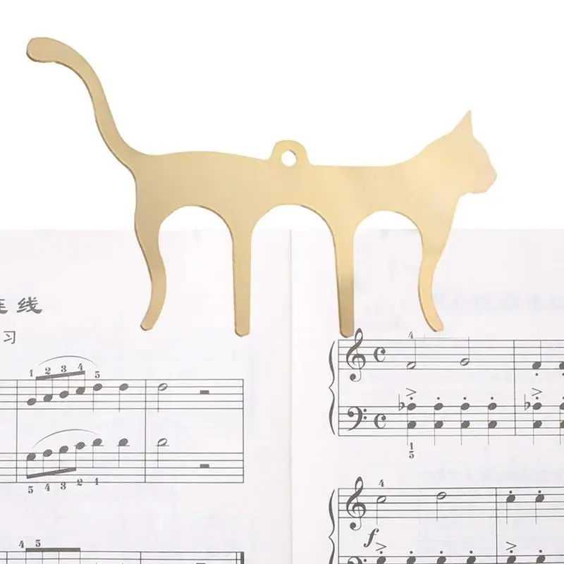 Muzikos knygų klipai fortepijonui smuiko stovas su katės formos metalo natų knygos klipu ir puslapio laikikliu natų stovui Nuotrauka 0